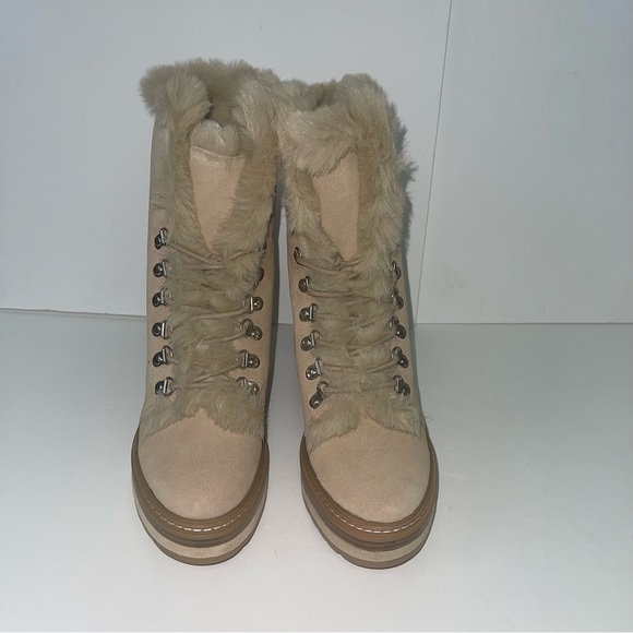 Steve Madden Sand Suede Scoops Faux Fur Platform Bootie- New Box - Duplicate - Picture 6 of 16